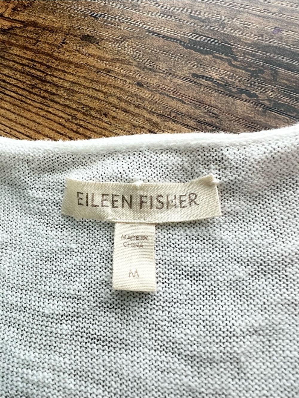 Eileen Fisher 100% Linen White Crochet Inset Swing Tank Top Medium - Picture 3 of 9